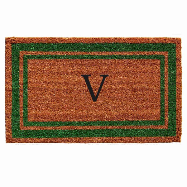 Calloway Mills Monogram Door Mat, Natural, Green, 18 in W x 30 in L 153011830V - main